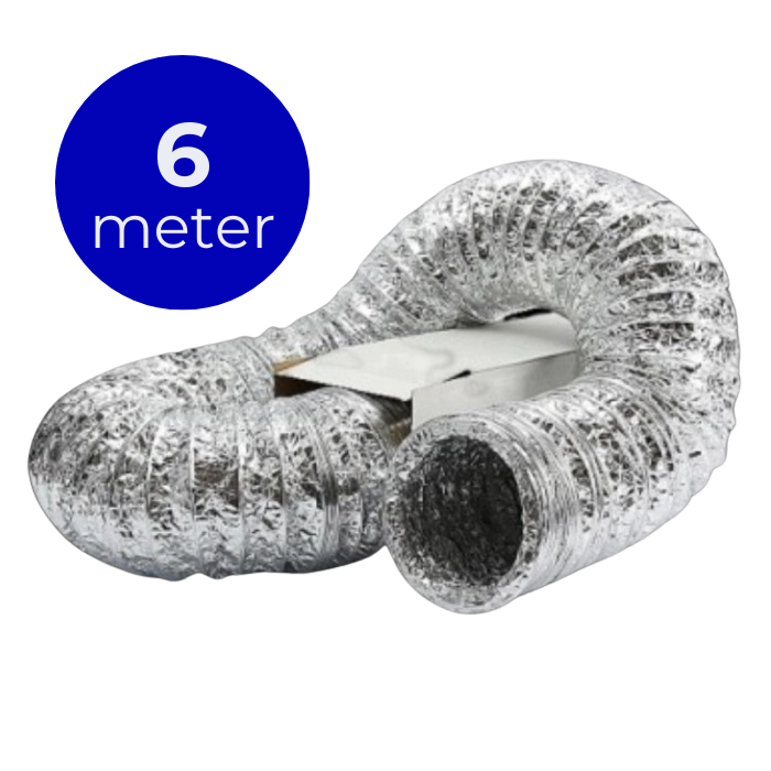 Ongeïsoleerde flexibele slang - Ø200mm - 6 meter - aluminium afbeelding 1