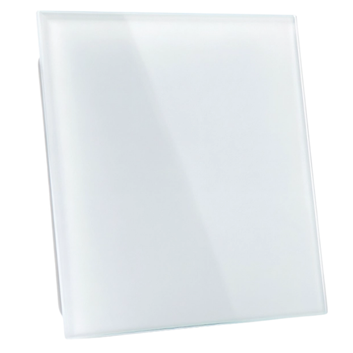 Whisper pro-design badkamerventilator - Ø100mm - met nalooptimer en vochtsensor - vlak glas - mat wit afbeelding 1