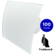 Badkamer/toilet ventilator - trekkoord - Ø100mm - gebogen glas - mat wit thumbnail