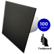 Badkamer/toilet ventilator - trekkoord - Ø100mm - vlak glas - mat zwart thumbnail