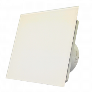Badkamer/toilet ventilator - standaard - Ø100mm - vlak glas - mat wit