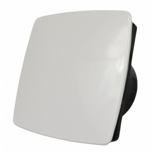  Whisper Pro-Design badkamerventilator - Ø125mm - met nalooptimer - WIT *Bold-Line* - zwarte ventilator