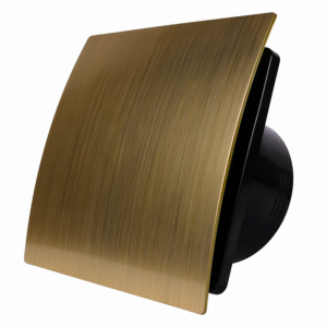 Whisper Pro-Design badkamerventilator - Ø125mm - met nalooptimer - kunststof - goud - zwarte ventilator