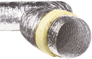 Geïsoleerde flexibele slang - Ø160mm - 1 meter - aluminium Geïsoleerde flexibele slang - Ø160mm - 1 meter - aluminium