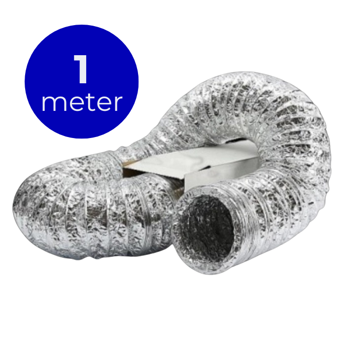 Ongeïsoleerde flexibele slang - Ø100mm - 1 meter - aluminium