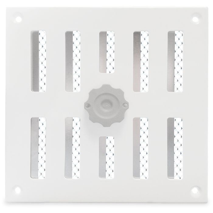 Aluminium afsluitbaar schuifrooster opbouw 155 x 155mm - WIT