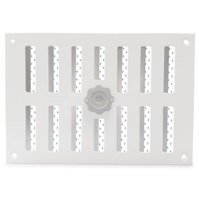 Aluminium afsluitbaar schuifrooster opbouw 215 x 150mm - WIT