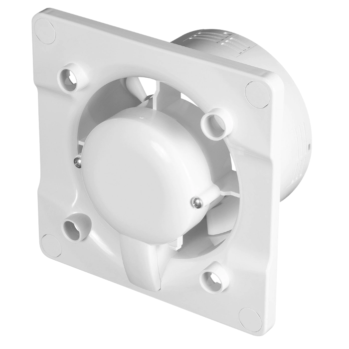 Whisper pro-design badkamerventilator - Ø100mm - met nalooptimer en vochtsensor - gebogen kunststof - wit