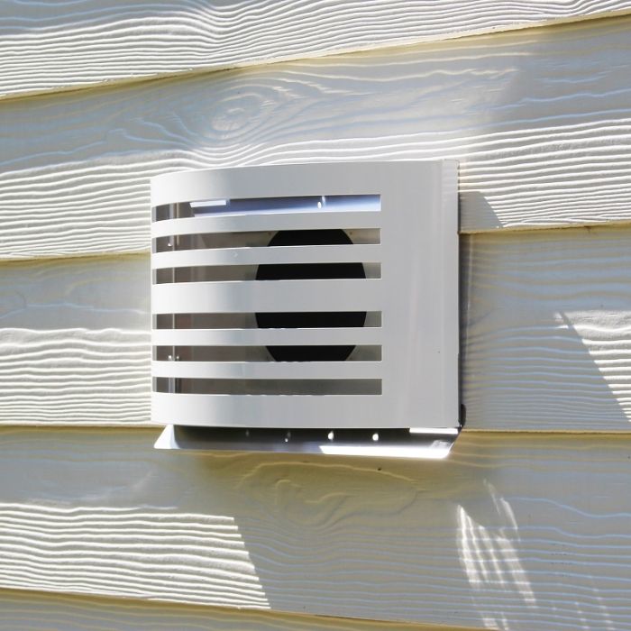 PREMIUM LINE design gevelkap -ALFA- Ø150mm - grofmazig gaas - WIT RAL9010 PREMIUM LINE design gevelkap -ALFA- Ø150mm - grofmazig gaas - WIT RAL9010