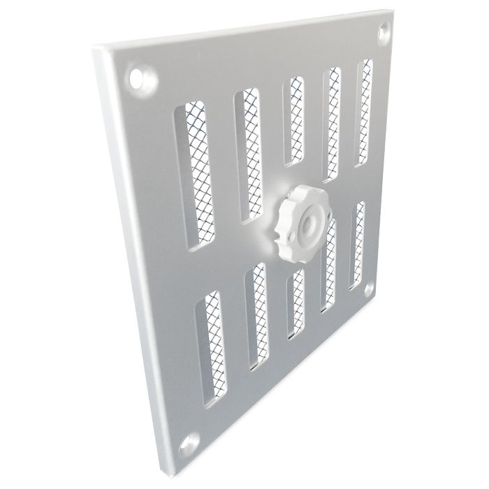 Aluminium afsluitbaar schuifrooster opbouw 155 x 155mm - ALU