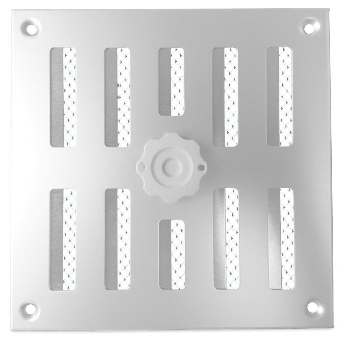Aluminium afsluitbaar schuifrooster opbouw 155 x 155mm - ALU