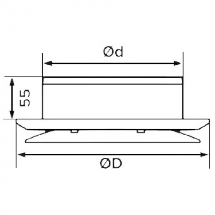 Kunststof ventilatierooster Ø100mm - toevoer - wit