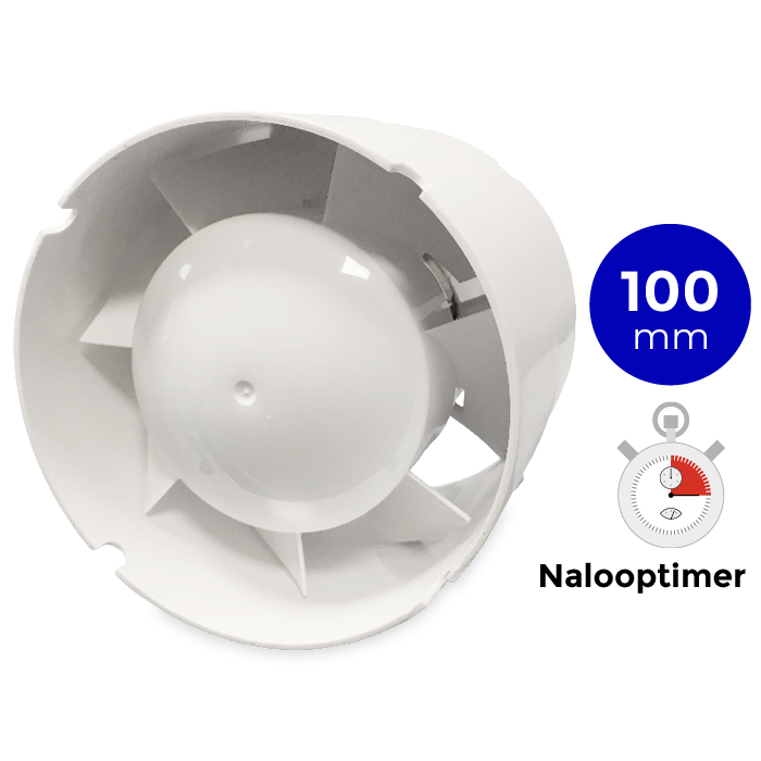TUBO 100 inschuif-buisventilator - in kanaal Ø100mm - met timer