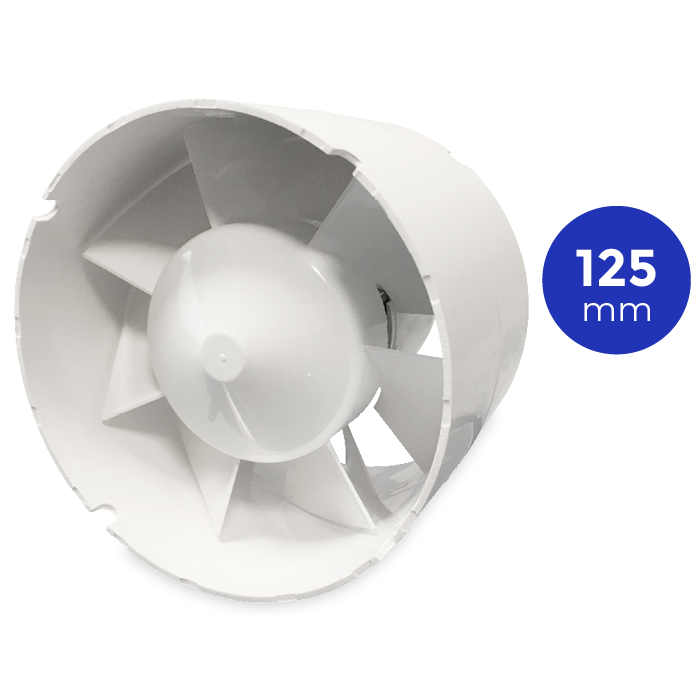 TUBO 125 inschuif-buisventilator - in kanaal Ø125mm