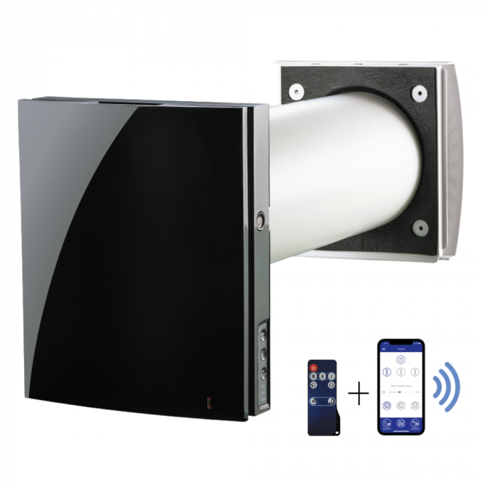 Blauberg VENTO Expert A50-1 WTW unit (WarmteTerugWinning) - WIFI - drie standen - zwart - 50 m3/h Blauberg VENTO Expert A50-1 WTW unit (WarmteTerugWinning) - WIFI - drie standen - zwart - 50 m3/h
