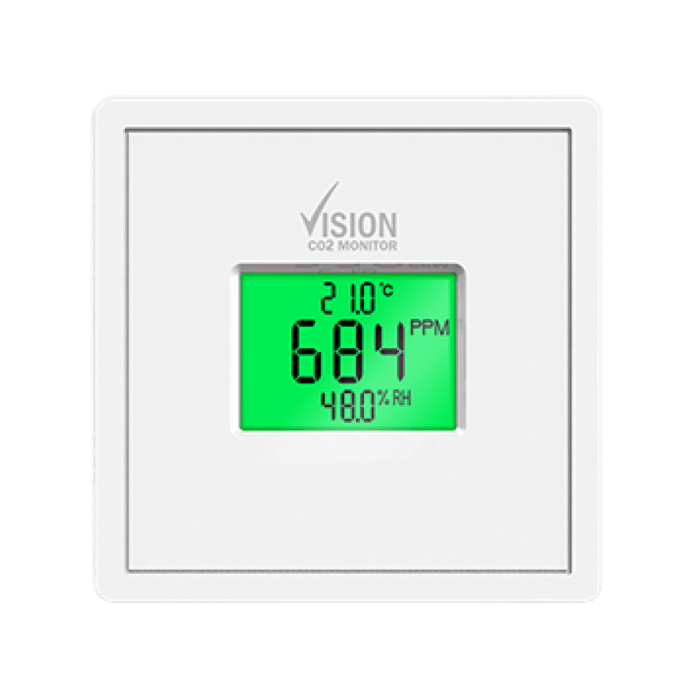 Vision CO2 monitor met temperatuur,rv en data logging