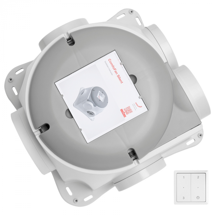 Zehnder Woonhuisventilator ComfoFan Silent 460 m3/h met vochtsensor (Randaarde) + RFZ zender