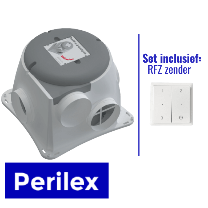Zehnder Woonhuisventilator Comfofan Silent 460 m3/h met vochtsensor (Perilex) + RFZ zender Zehnder Woonhuisventilator Comfofan Silent 460 m3/h met vochtsensor (Perilex) + RFZ zender
