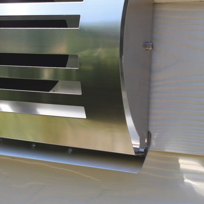 PREMIUM LINE design gevelkap -DELTA- Ø150mm - grofmazig gaas - RVS