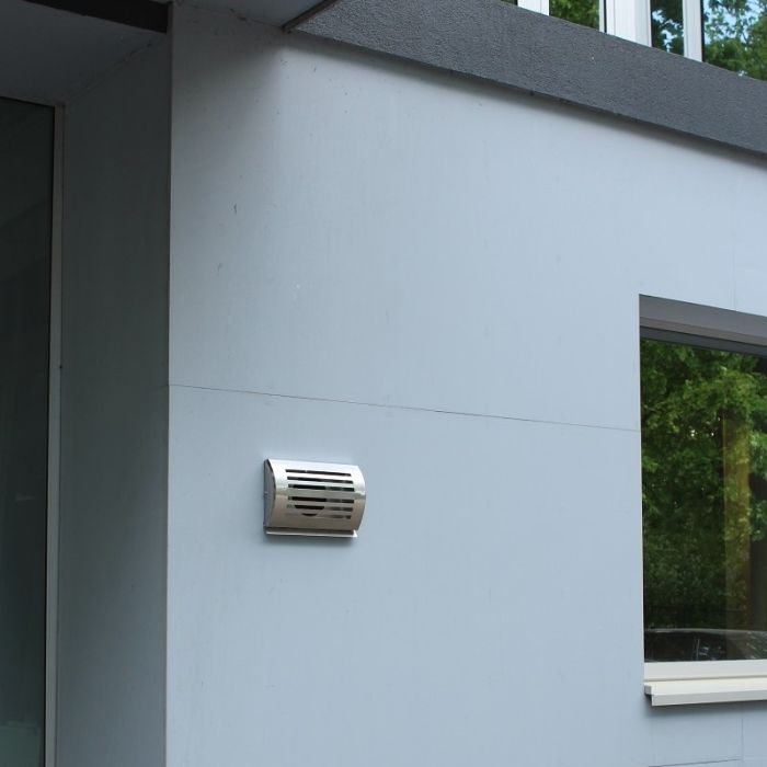 PREMIUM LINE design gevelkap -DELTA- Ø150mm - grofmazig gaas - RVS