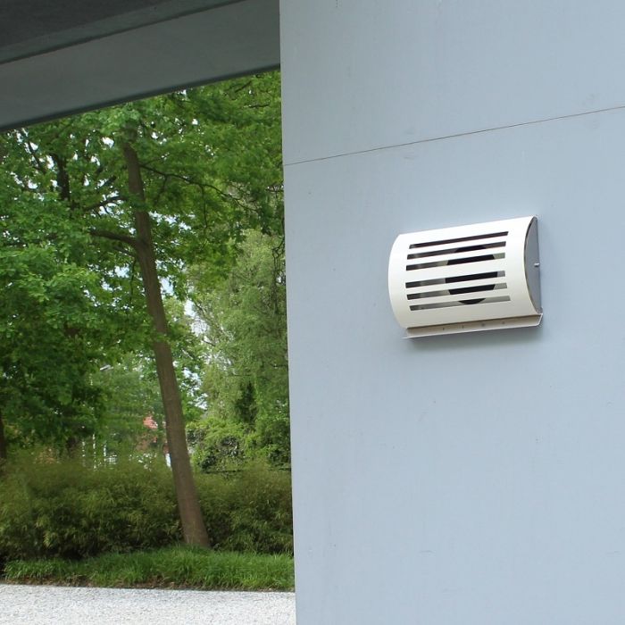 PREMIUM LINE design gevelkap -DELTA- Ø100mm - grofmazig gaas - WIT RAL9010