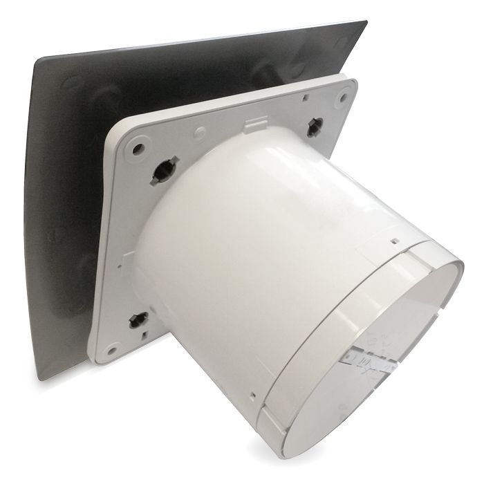 Badkamer/toilet ventilator - met timer & vochtsensor - Ø100mm - zilver 