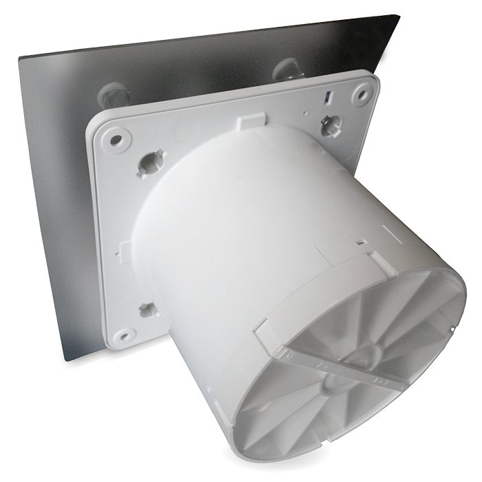 Badkamer/toilet ventilator - standaard - Ø100mm - RVS gebogen