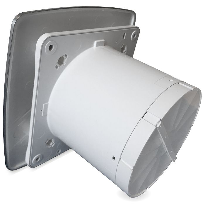 Badkamer/toilet ventilator - met timer & vochtsensor - Ø100mm - bold-line RVS