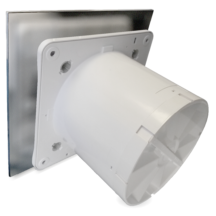 Badkamer/toilet ventilator - met timer & vochtsensor - Ø125mm - RVS vlak