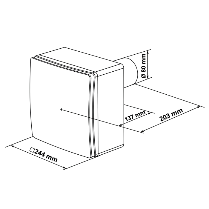 Blauberg badkamerventilator opbouw - Valeo-EH 35/60 - Ø 80mm - met automatische vochtsensor