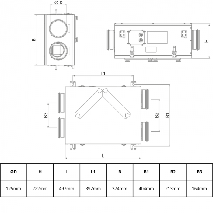 Blauberg KOMFORT Ultra D 80-E L WTW-unit met enthalpiewisselaar - 70 m3/h