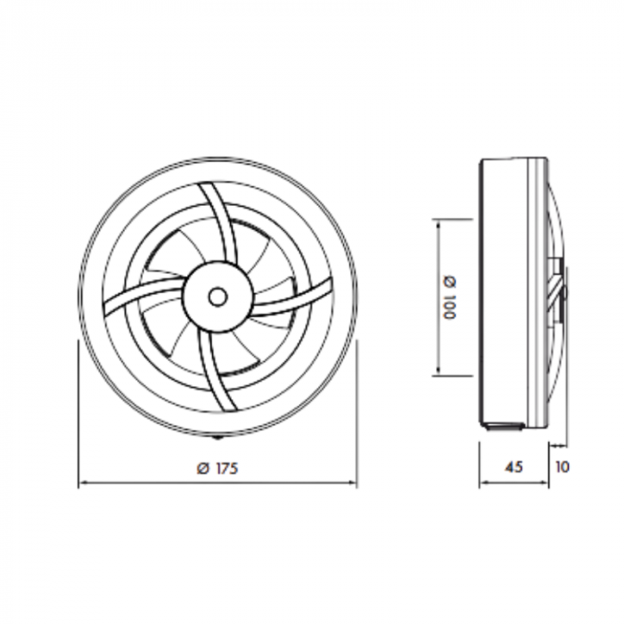 Badkamerventilator - Vent-Axia - Solara - Ø 100/125mm - vocht- en bewegingssensor - nalooptimer - Wit