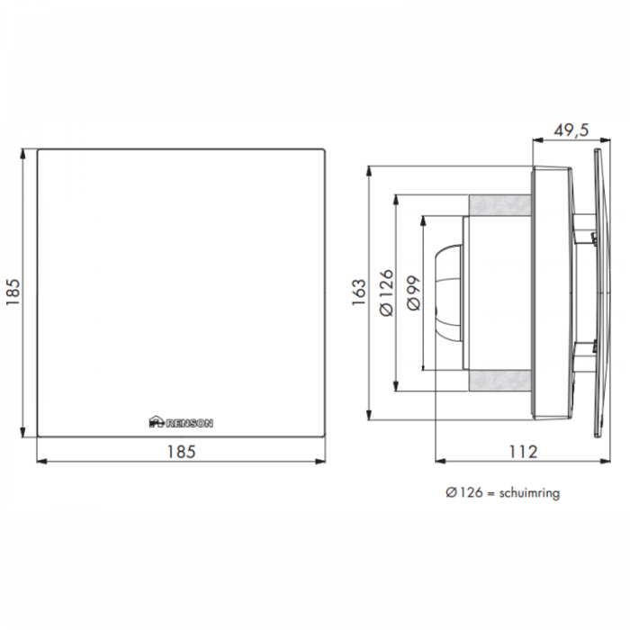 Renson Waves Badkamer/toilet ventilator - app gestuurd - geur, vocht en CO2 sensor Renson Waves Badkamer/toilet ventilator - app gestuurd - geur, vocht en CO2 sensor