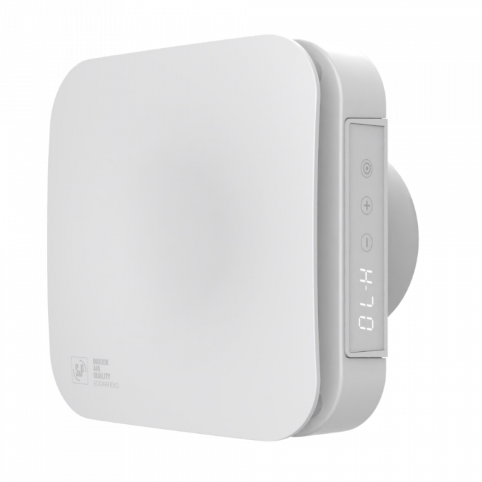 Badkamer/toilet ventilator Soler & Palau ECOAIR EVO HT - Ø 100mm - met nalooptimer & vochtsensor - 100 m3/h