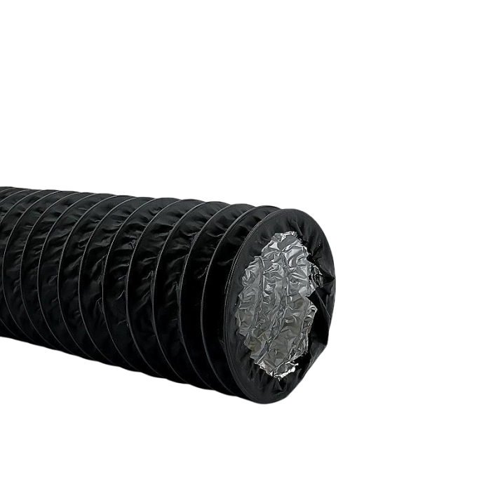 Ongeïsoleerde zwarte flexibele slang - Ø160mm - 3 meter