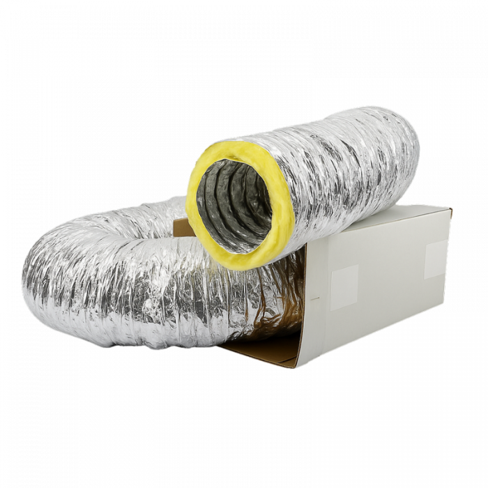 Geïsoleerde flexibele ventilatieslang - Ø200mm - Aluminium - DOOS a 10 METER