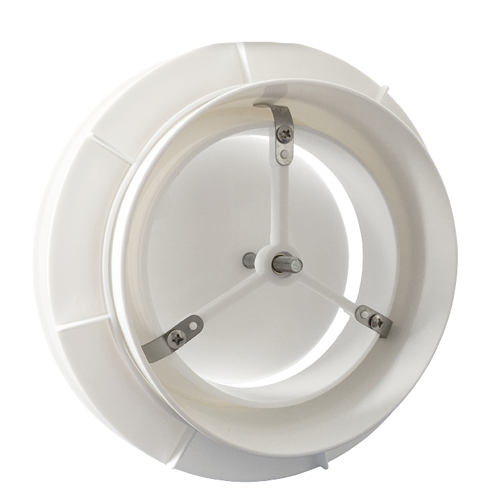 Ventilatie ventiel kunststof rond 200mm wit met klemveren