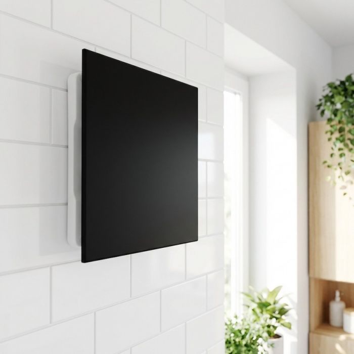 Badkamer/toilet ventilator - met timer en vochtsensor - Ø100mm - vlak glas - mat zwart