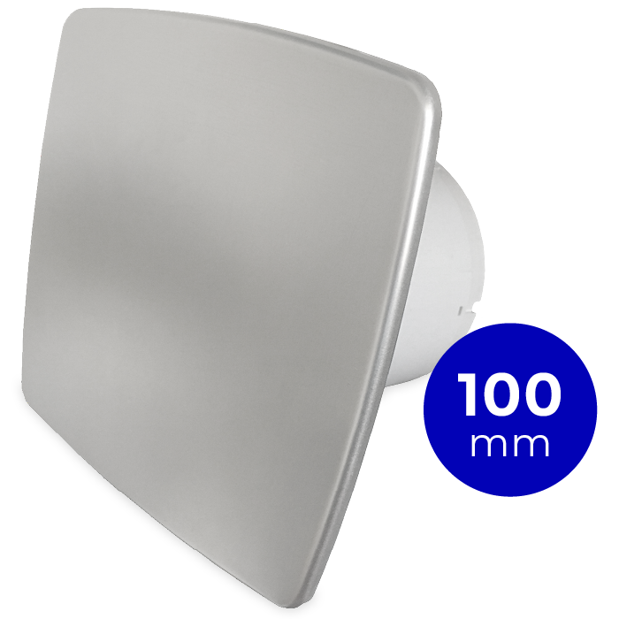 Badkamer/toilet ventilator - standaard - Ø100mm - bold-line RVS