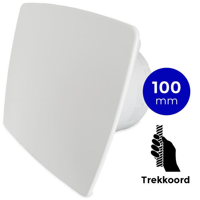 Badkamer/toilet ventilator - trekkoord - Ø100mm - bold-line