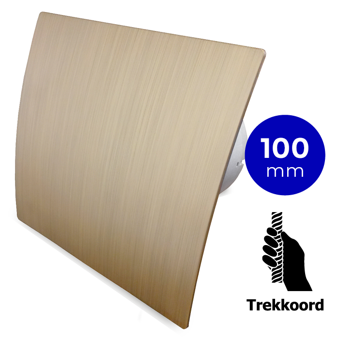 Badkamer/toilet ventilator - trekkoord - Ø100mm - goud