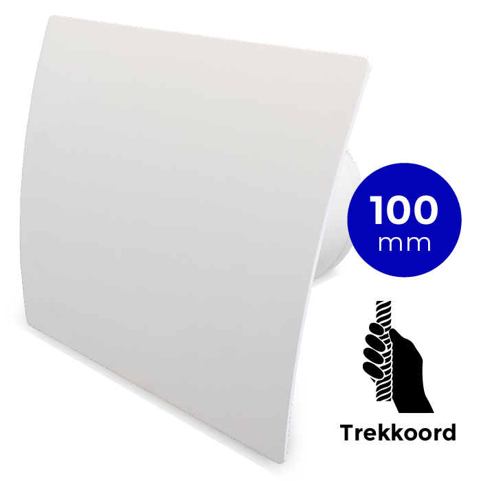 Badkamer/toilet ventilator - trekkoord - Ø100mm