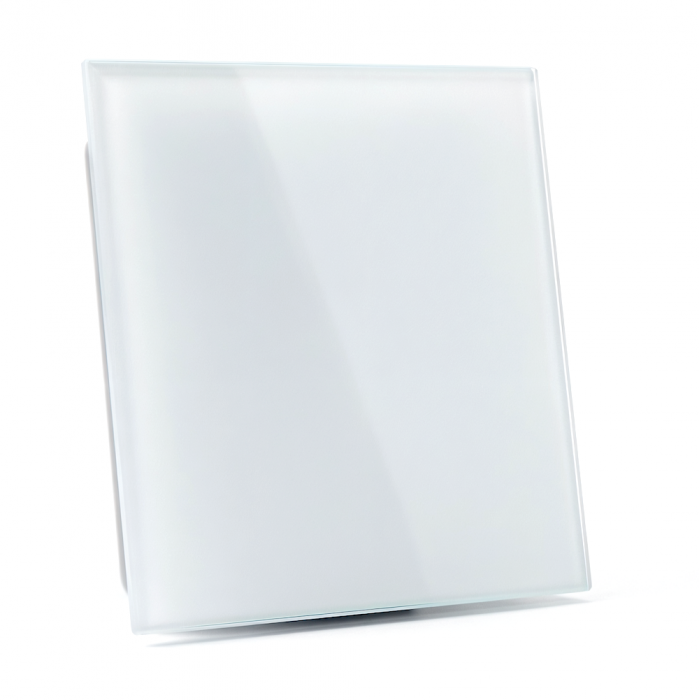 Badkamer/toilet ventilator - met timer - Ø100mm - vlak glas - mat wit Badkamer/toilet ventilator - met timer - Ø100mm - vlak glas - mat wit