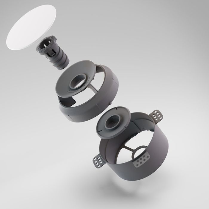 NoShow instucbaar designventiel 125mm - toevoer/afvoer - ZWART