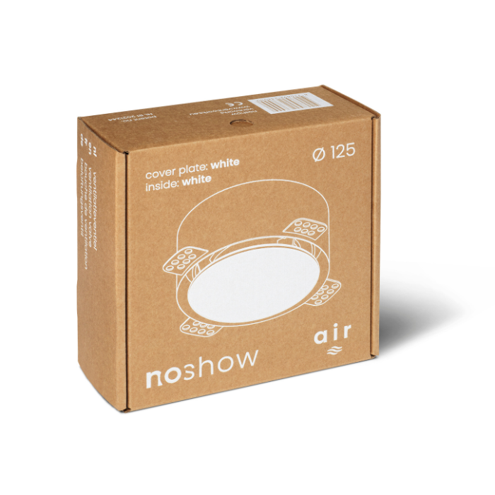 NoShow 2.0 instucbaar designventiel 125mm - toevoer/afvoer - WIT