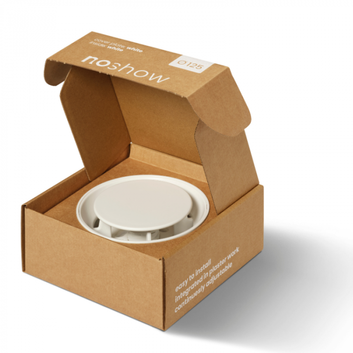 NoShow 2.0 instucbaar designventiel 125mm - toevoer/afvoer - WIT