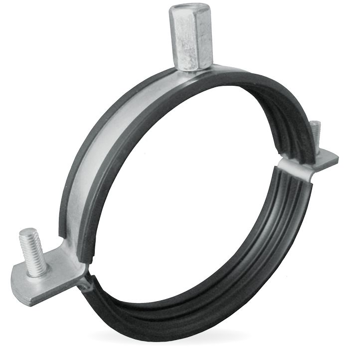 Ophangbeugel voor spirobuis Ø125mm met rubber inlage