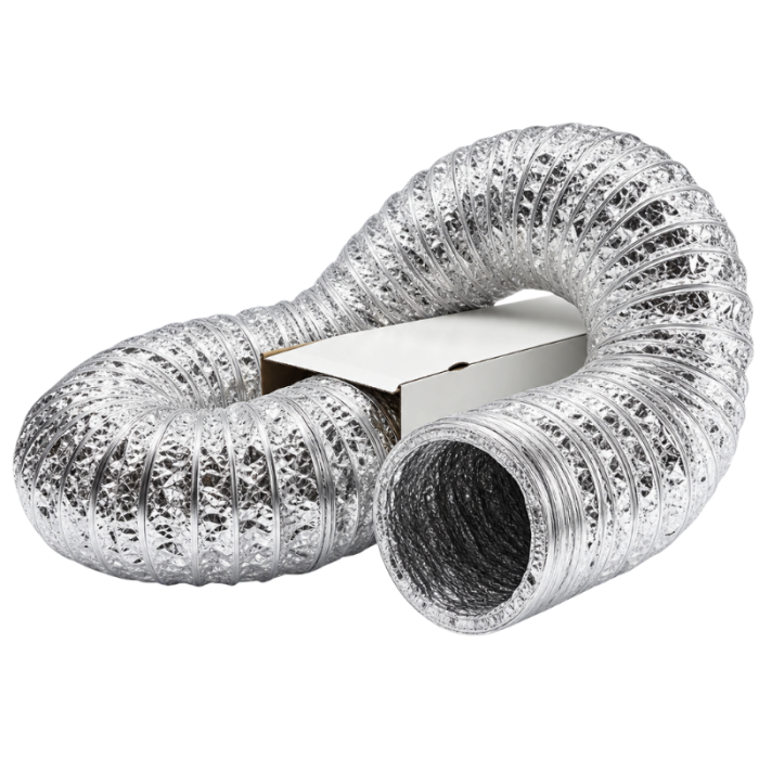 Ongeïsoleerde flexibele slang - Ø125mm - 3 meter - aluminium