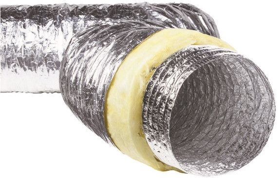 Geïsoleerde flexibele slang - Ø160mm - 1 meter - aluminium
