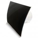 Badkamer/toilet ventilator - standaard - Ø100mm - gebogen glas - glans zwart